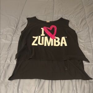 Black Zumba Tank Top with Pink Heart
